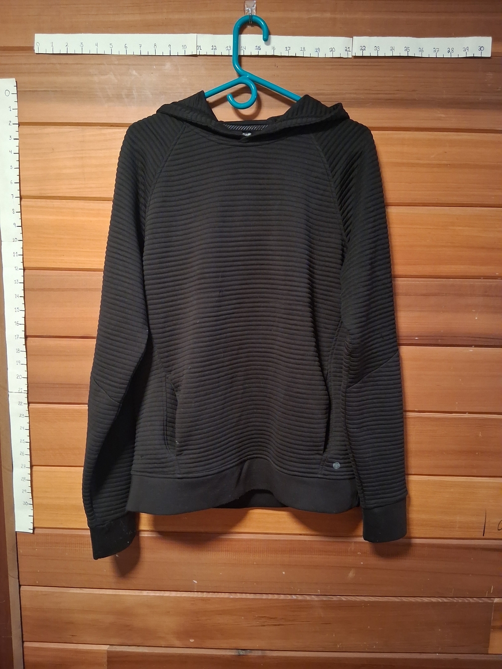 🙌Apana Black Ribbed Hooded Sweatshirt With Kangaroo Pocket